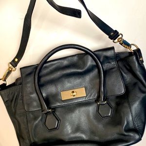 Kate Spade Black Crossbody Purse Adjustable Removable Straps Bow tie Interior